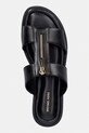 MICHAEL Michael Kors šľapky na plochom podpätku dámske kožené Berkley Flat Sandal čierna 40S6BRFS1L.001