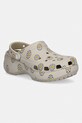 Crocs klapki na platformie damskie Classic Platform Floral Clog beżowy 212668.1WY