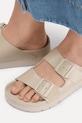 Birkenstock klapki skórzane Arizona Flex Platform EXQ LENA 1031470