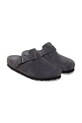 Obuwie Birkenstock Boston EXQ LEVE klapki mules damskie zamszowe 1031489 szary