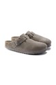 Obuwie Birkenstock klapki zamszowe Boston SFB LEVE 1020526 szary