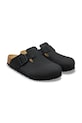 Obuwie Birkenstock Boston WB LENB klapki z zakrytymi palcami damskie nubukowe 1031575 czarny