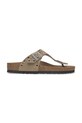 Birkenstock klapki zamszowe Gizeh Rivet płaski beżowy 1029388
