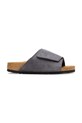 Birkenstock Solana klapki na płaskim obcasie damskie zamszowe szary 1031597