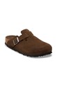 Birkenstock klapki zamszowe Boston SFB LEVE 1031637 brązowy SS26