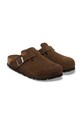 Obuwie Birkenstock klapki zamszowe Boston SFB LEVE 1031637 brązowy