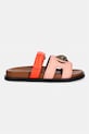 Kurt Geiger London klapki na płaskim obcasie damskie zamszowe Eagle Cut Out Sandal 4732657239 pomarańczowy SS26