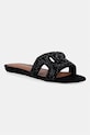 Kurt Geiger London klapki na płaskim obcasie damskie Eagle Cut Out Flat Sdl czarny 5611900209