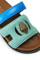 Kurt Geiger London klapki na płaskim obcasie damskie skórzane Eagle Cut Out Sandal turkusowy 4732689239