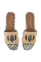 Kurt Geiger London klapki damskie skórzane Eagle Cut Out Flat Sdl 5612036209 beżowy SS26