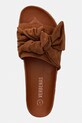 Verbenas natikače s otvorenim prstima ženske od brušene kože ROXY VELOUR smeđa 3300470268.GINGER