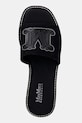 Max Mara Beachwear klapki na płaskim obcasie damskie Bchcaucaso czarny 2616521039600.BLACK
