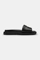 Coach klapki na płaskim obcasie damskie skórzane Brynn Leather Slide Sandal czarny CEF50.BLK