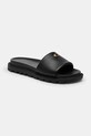 Coach klapki na płaskim obcasie damskie skórzane Brynn Leather Slide Sandal CEF50.BLK czarny SS26