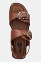 Love Moschino sandały damskie skórzane brązowy JA16112G0OIA0200