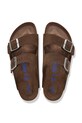 Birkenstock Arizona klapki na płaskim obcasie damskie zamszowe 1031640. brązowy