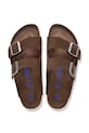 Birkenstock Arizona klapki na płaskim obcasie damskie zamszowe 1031640. brązowy