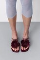 Miista papuci cu călcâiul deschis pentru femei, din piele Hara MI.6123 burgundia