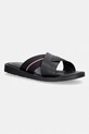 Tommy Hilfiger klapki męskie skórzane CORE HILFIGER LTH CRISS C SANDAL czarny FM0FM05783