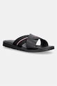 Tommy Hilfiger klapki męskie skórzane CORE HILFIGER LTH CRISS C SANDAL czarny FM0FM05783