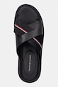 Tommy Hilfiger klapki męskie skórzane CORE HILFIGER LTH CRISS C SANDAL czarny FM0FM05783