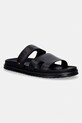 Tommy Hilfiger klapki męskie skórzane ADJUSTABLE PREMIUM LTH SANDAL czarny FM0FM05773