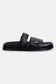 Tommy Hilfiger klapki męskie skórzane ADJUSTABLE PREMIUM LTH SANDAL FM0FM05773 czarny SS26