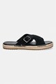 Tommy Hilfiger klapki męskie zamszowe FLEX JUTTE BUCKLE SDE SANDAL FM0FM05772 czarny SS26