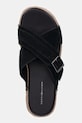 Tommy Hilfiger klapki męskie zamszowe FLEX JUTTE BUCKLE SDE SANDAL czarny FM0FM05772