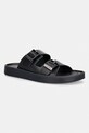Calvin Klein чехли мъжки от кожа ERGON DOUBLE BAR SANDAL LTH черен HM0HM02097
