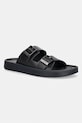 Calvin Klein чехли мъжки от кожа ERGON DOUBLE BAR SANDAL LTH черен HM0HM02097