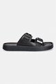 Calvin Klein чехли мъжки от кожа ERGON DOUBLE BAR SANDAL LTH HM0HM02097 черен SS26