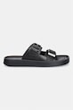 Calvin Klein чехли мъжки от кожа ERGON DOUBLE BAR SANDAL LTH HM0HM02097 черен SS26