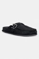 Tommy Jeans klapki męskie zamszowe BIND MULE WASHED SUEDE czarny EM0EM01722