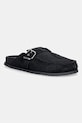 Tommy Jeans klapki męskie zamszowe BIND MULE WASHED SUEDE czarny EM0EM01722