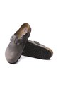 Birkenstock klapki skórzane Boston 1013255 szary