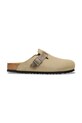 Birkenstock klapki zamszowe Boston zielony 1031516