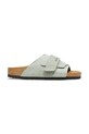 Birkenstock klapki zamszowe Kyoto skóra zamszowa zielony 1031644