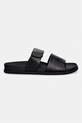 BOSS Ciabatte slide da uomo in pelle Hedrik 50563153.001 nero SS26