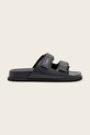 AllSaints klapki męskie skórzane Vex Sandal czarny M032FE