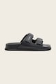 AllSaints klapki męskie skórzane Vex Sandal czarny M032FE