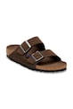 Birkenstock klapki zamszowe Arizona SFB LEVE 1031602 brązowy SS26