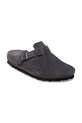 Birkenstock Boston EXQ LEVE klapki na płaskim obcasie męskie zamszowe 1031485 szary SS26