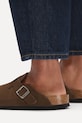 Birkenstock Boston SFB LEVE klapki na płaskim obcasie męskie zamszowe 1031641
