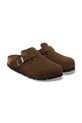Obuwie Birkenstock Boston SFB LEVE klapki na płaskim obcasie męskie zamszowe 1031641 brązowy