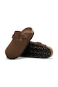 Birkenstock Boston SFB LEVE klapki na płaskim obcasie męskie zamszowe brązowy 1031641
