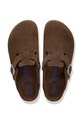 Birkenstock Boston SFB LEVE klapki na płaskim obcasie męskie zamszowe 1031641 brązowy