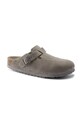 Birkenstock Boston SFB LEVE klapki na płaskim obcasie męskie zamszowe 1020549 szary SS26