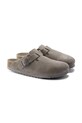 Obuwie Birkenstock Boston SFB LEVE klapki na płaskim obcasie męskie zamszowe 1020549 szary