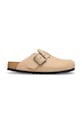 Birkenstock Boston WB LENB klapki z zakrytymi palcami męskie skórzane beżowy 1031573